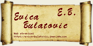 Evica Bulatović vizit kartica